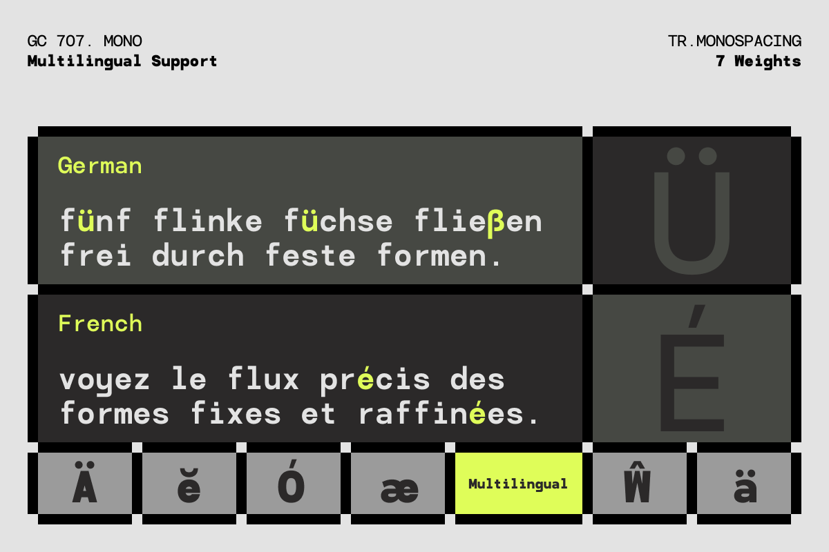 GC 707 Mono - Modern Monospace, a Sans Serif Font by Glyphonic (Photo 9 of 16)