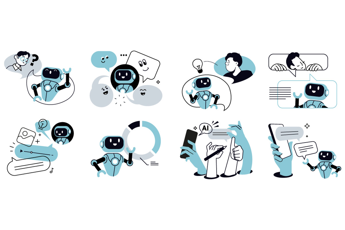 Chat with me vector illustrations, a Technology Illustration by PureSolution (Photo 6 of 6)