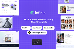 Infinia - Business Startup NextJS, a React Template by AliThemes
