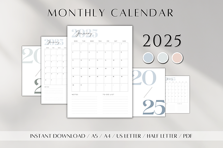2025 Yearly / Monthly Calendar