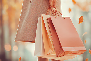 Elegant Autumn Shopping, a Person Photo by Ocean Digital Art