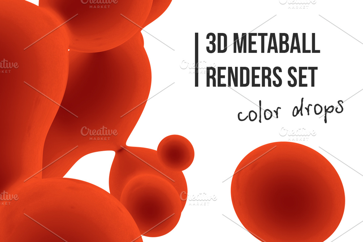 3d metaballs: color drops, an Object Graphic by ghost friend's shop (Photo 1 of 2)