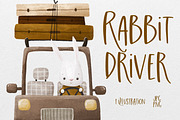 Rabbit Driver: On The Road, an Animal Illustration by the_myro (Thumbnail 1 of 4)