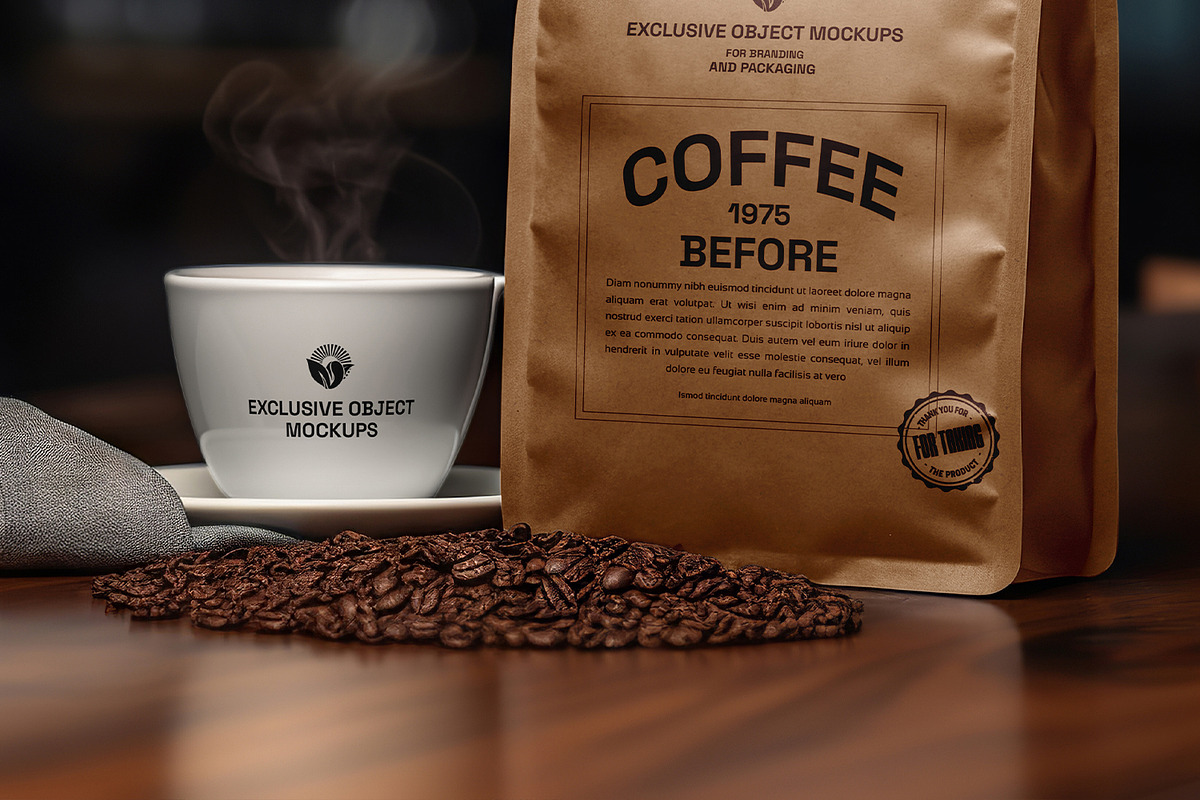 Coffee Bag Packaging Mockup, a Mockup by Ram Studio LLC (Photo 4 of 7)