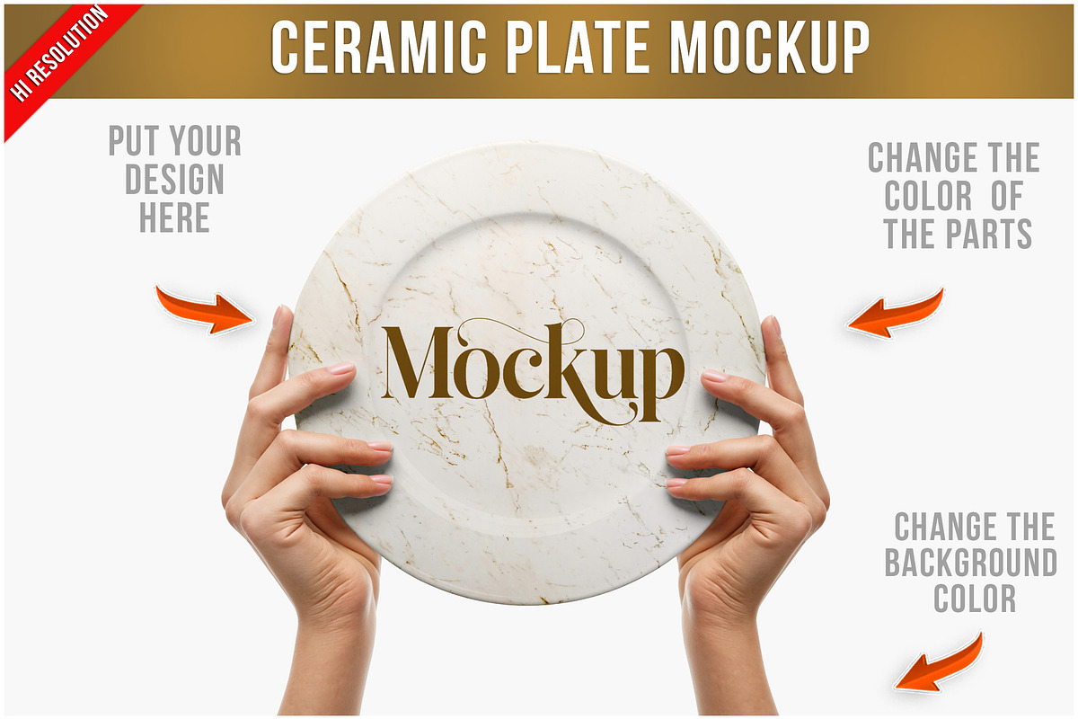 Ceramic Plate Mockup PSD, a Mockup by Bruno's Shop (Photo 1 of 4)