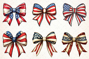 Coquette USA Bows Clipart, an Illustration by Libby Wishes (Thumbnail 7 of 7)