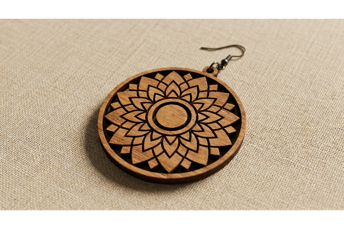 Mandala Earring Art SVG, an Object Graphic by hafijul (Photo 4 of 11)