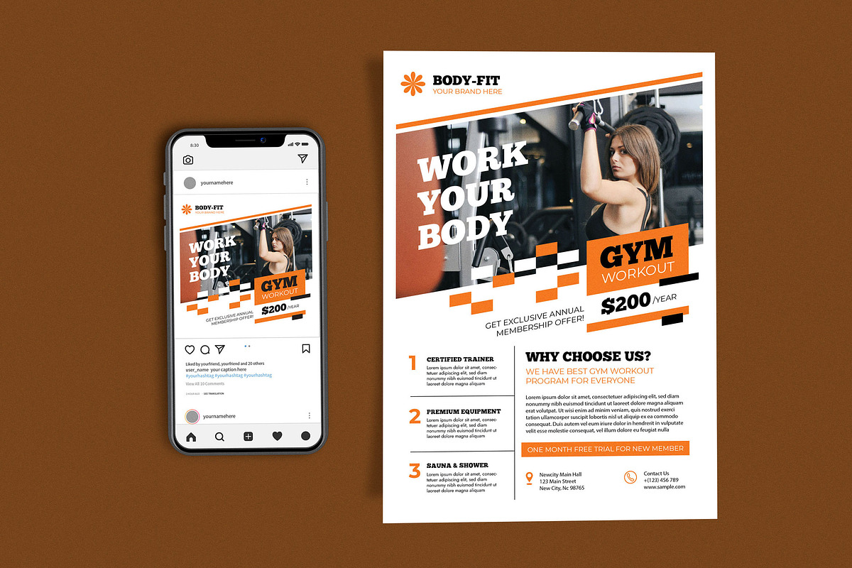 Gym Workout Program, a Flyer Template by Me55enjah Design (Photo 1 of 4)