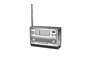 Radio Sketch Vector Illustration