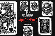 10 Bundle Dark Art Spade Cards King, an Illustration by Morspective (Thumbnail 1 of 7)