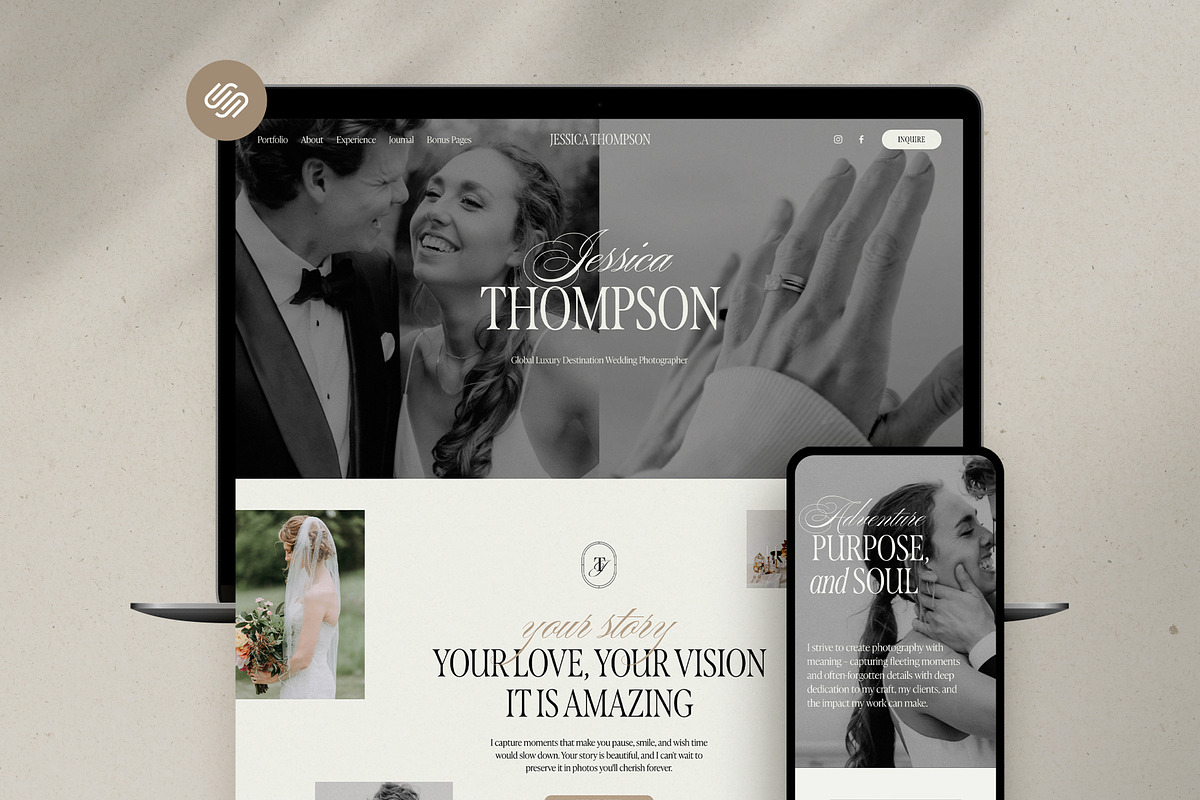 Squarespace Photographer Website, a Squarespace Template by The Soft Voice (Photo 1 of 8)