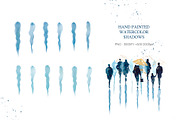 Watercolor Silhouettes People Set, a Person Illustration by AlineArtStore (Thumbnail 10 of 12)