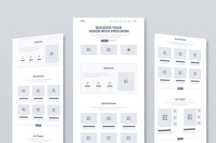 Minimal Corporate Website Wireframe, a Wireframe Template by MightyDesign