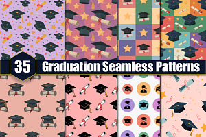 35 Graduation Seamless Patterns, a Pattern Graphic by protabsorkar11