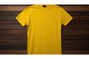 wooden yellow blank t-shirt ai, a Beauty & Fashion Photo by pikepicture