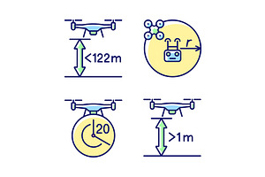 Drone Proper Control Icons Set