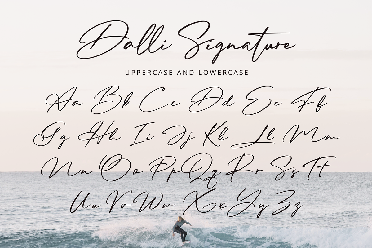 Dalli Signature-Just Signature Font, a Script Font by overlaytemplates (Photo 4 of 6)