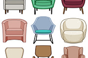 Collection of various accent chairs, an Object Graphic by pikepicture (Thumbnail 3 of 3)