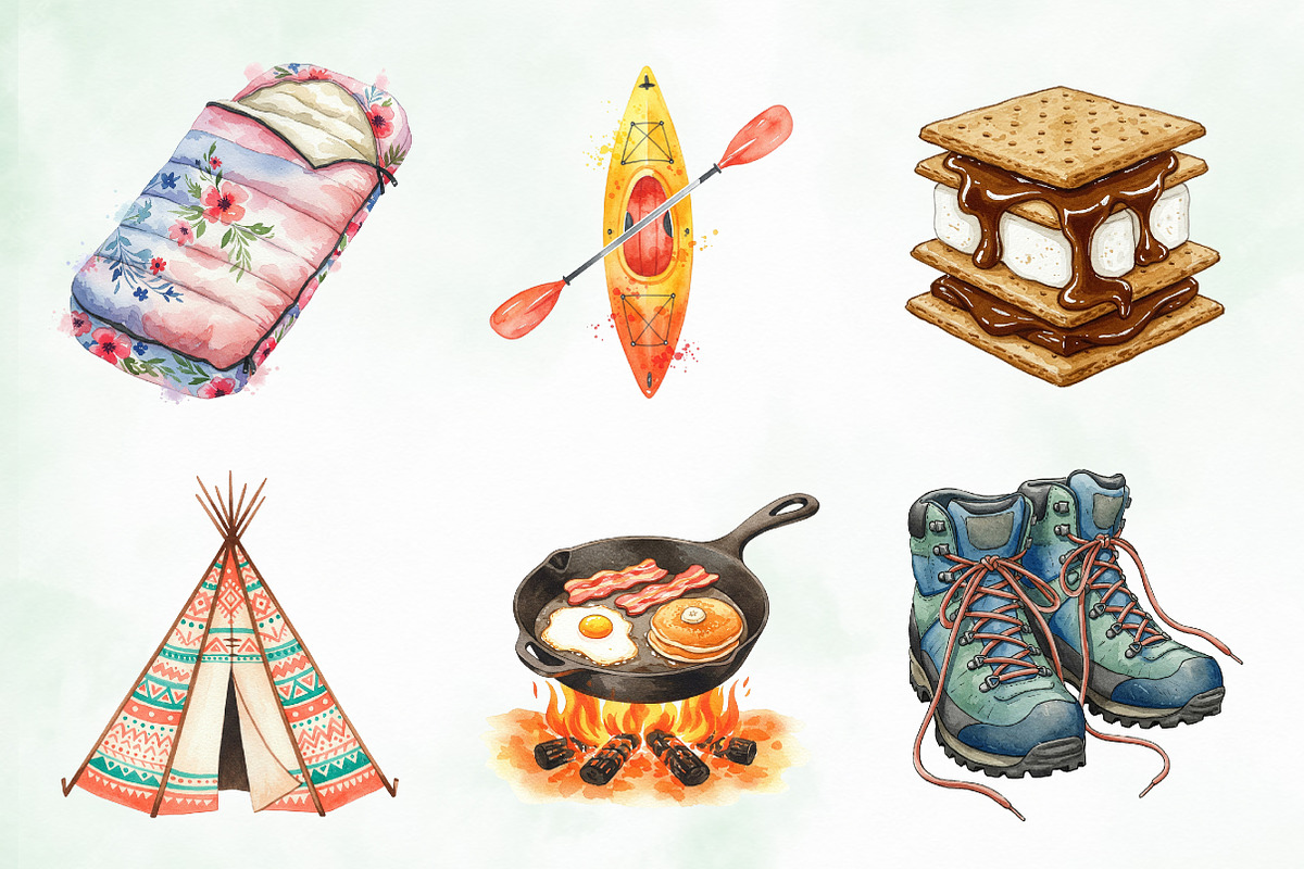 Summer Camping Clipart PNG Bundle, an Illustration by Creative Art (Photo 8 of 8)
