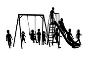 50 Kids Playground Silhouette Bundle, an Illustration by Gfx_Store (Thumbnail 4 of 51)