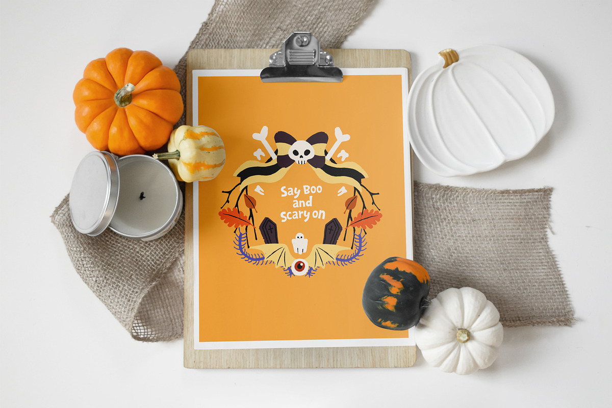 Spooky Halloween wreaths designs set, a Seasonal Illustration by PaperTrident (Photo 11 of 16)