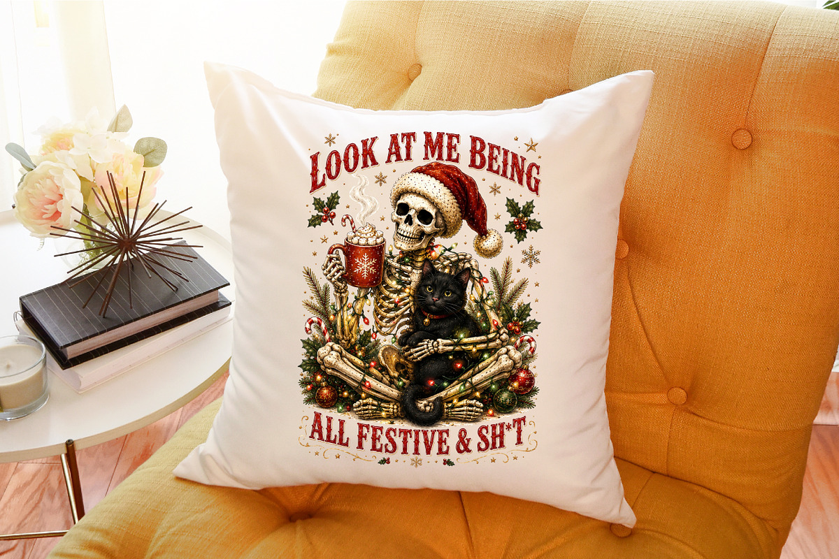 Funny Christmas Png, Snarky Skeleton, a Seasonal Illustration by Sublimation Artist (Photo 9 of 9)