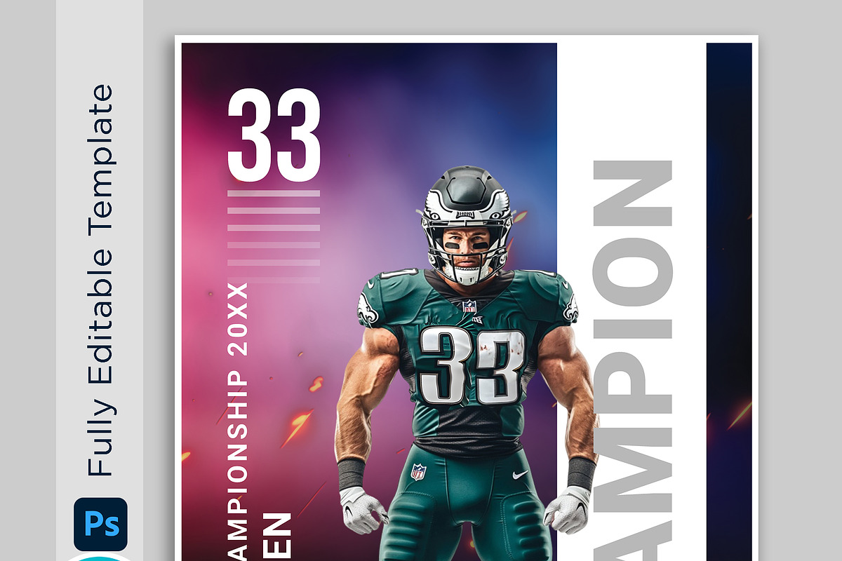 Canva and Photoshop sports template, a Poster Template by Walllow Creatives (Photo 1 of 2)