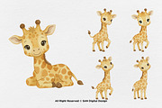 15 Bundle Watercolor Giraffe Yellow, an Animal Illustration by Morspective (Thumbnail 6 of 8)