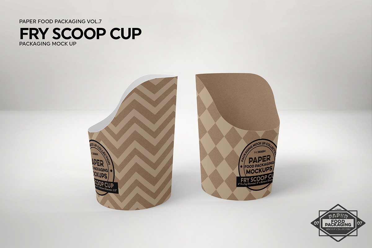 Paper Scoop Cup Packaging Mockup, a Cups & Container Mockup by INCDesign (Photo 4 of 7)