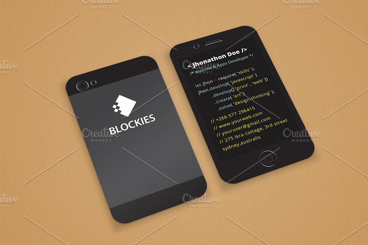 Developer Business Card (25% Off), a Business Card Template by Pentaclay (Photo 6 of 6)