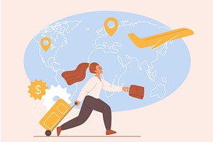 Immigration brain drain relocation, a Person Illustration by Lemberg Vector