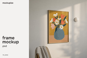 5x7 Side View Frame Mockup Natural