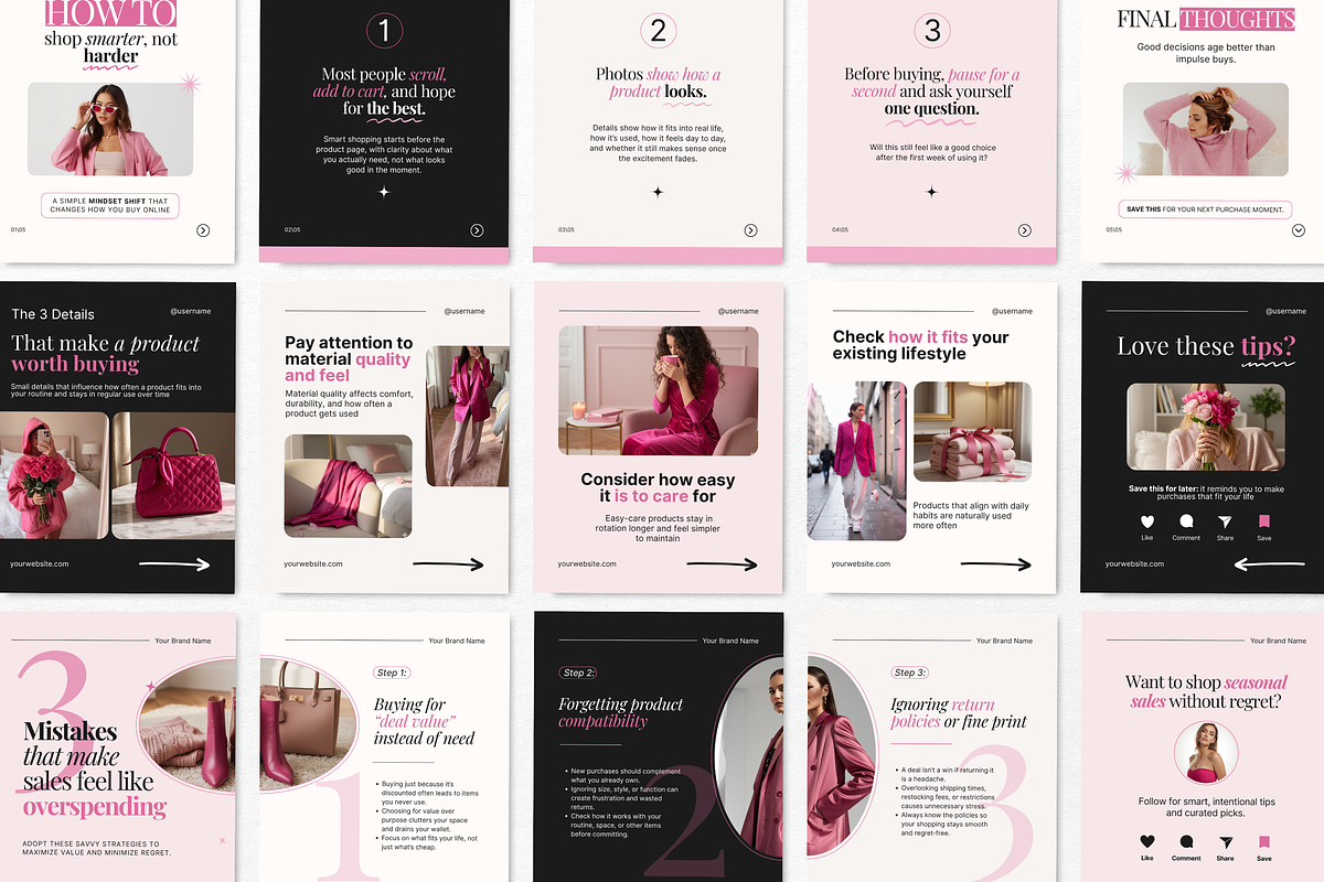 Ecommerce Carousel Instagram Posts, a Social Media Template by DigiPax (Photo 3 of 10)