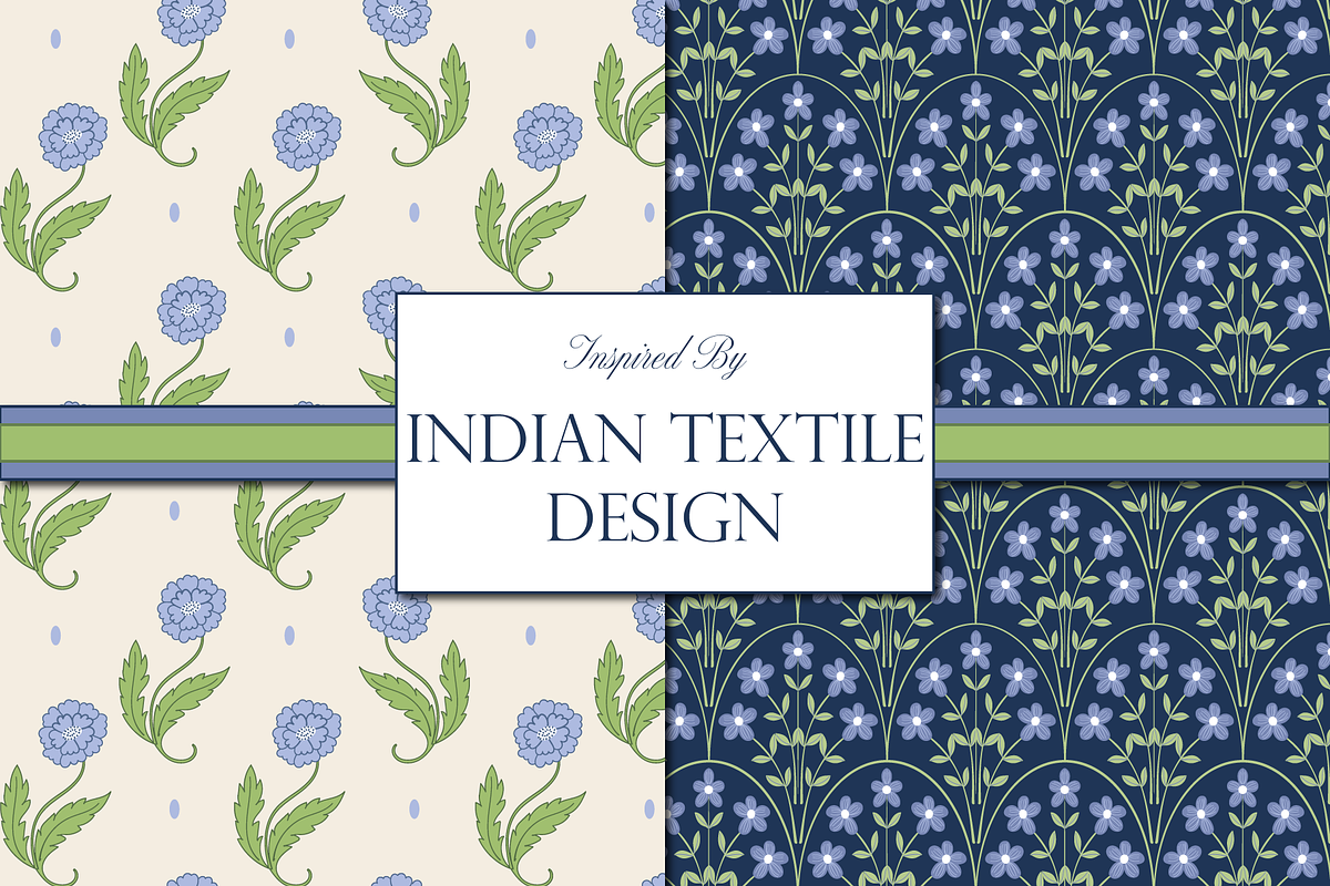 Blue and Green Boho Indian Patterns, a Pattern Graphic by RachelStudio (Photo 3 of 10)