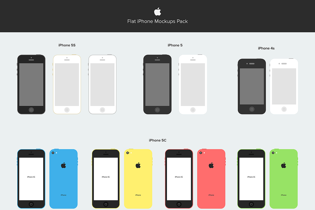 Flat iPhone Mockups Pack, an iPhone Mockup by Jamie Peak (Photo 3 of 4)