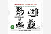 Funny Raccoon Quotes PNG Bundle, an Animal Illustration by Tanya Kart (Thumbnail 9 of 9)