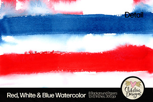 Red White Blue Watercolor Background