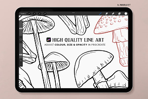 Mushroom Procreate Brush Stamps