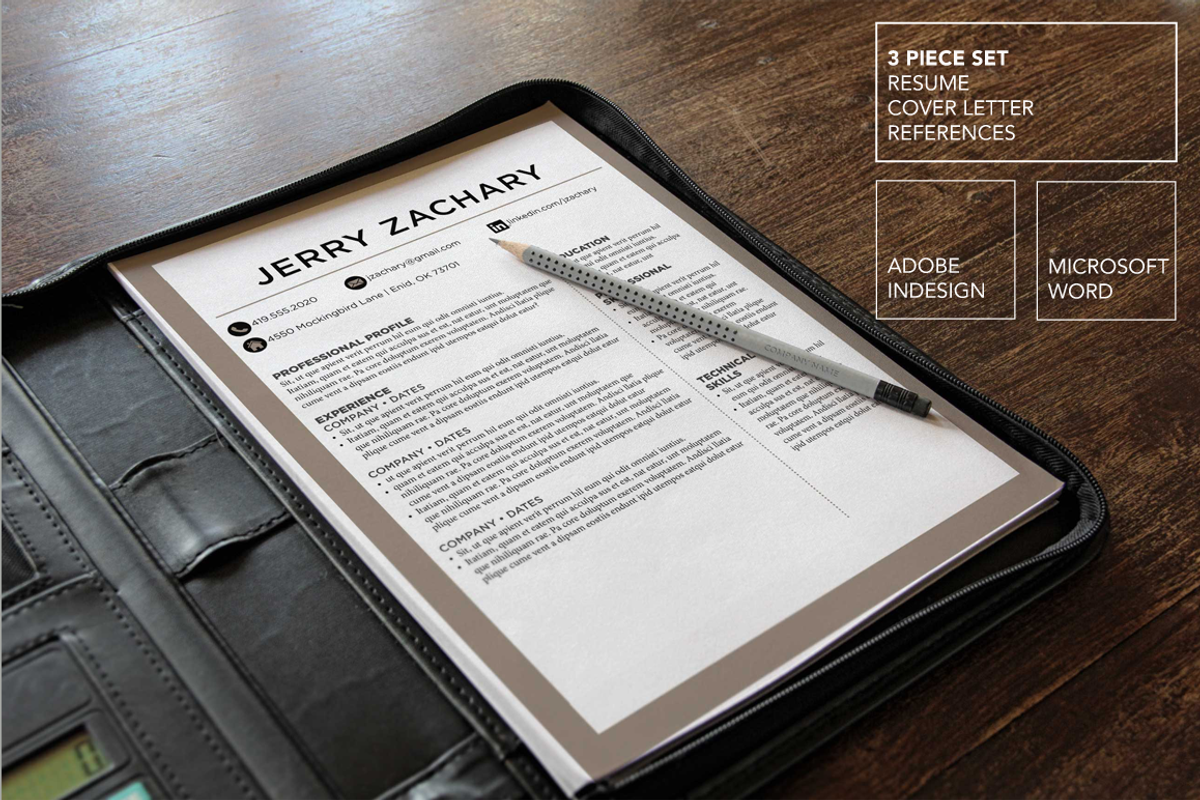 Beige Resume Template Word &InDesign, a Resume Template by Scribbled Napkin Design (Photo 1 of 4)