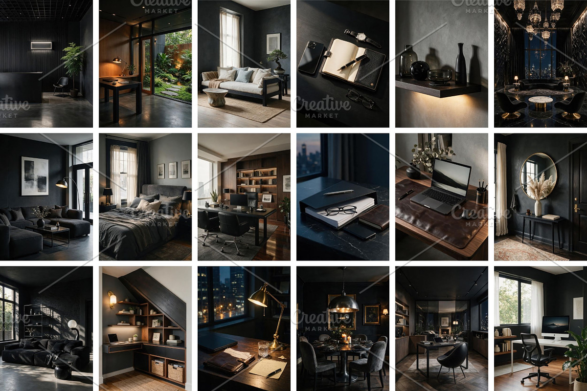 Black Interior Stock Photos, an Architecture Photo by Selenique Studio (Photo 8 of 14)