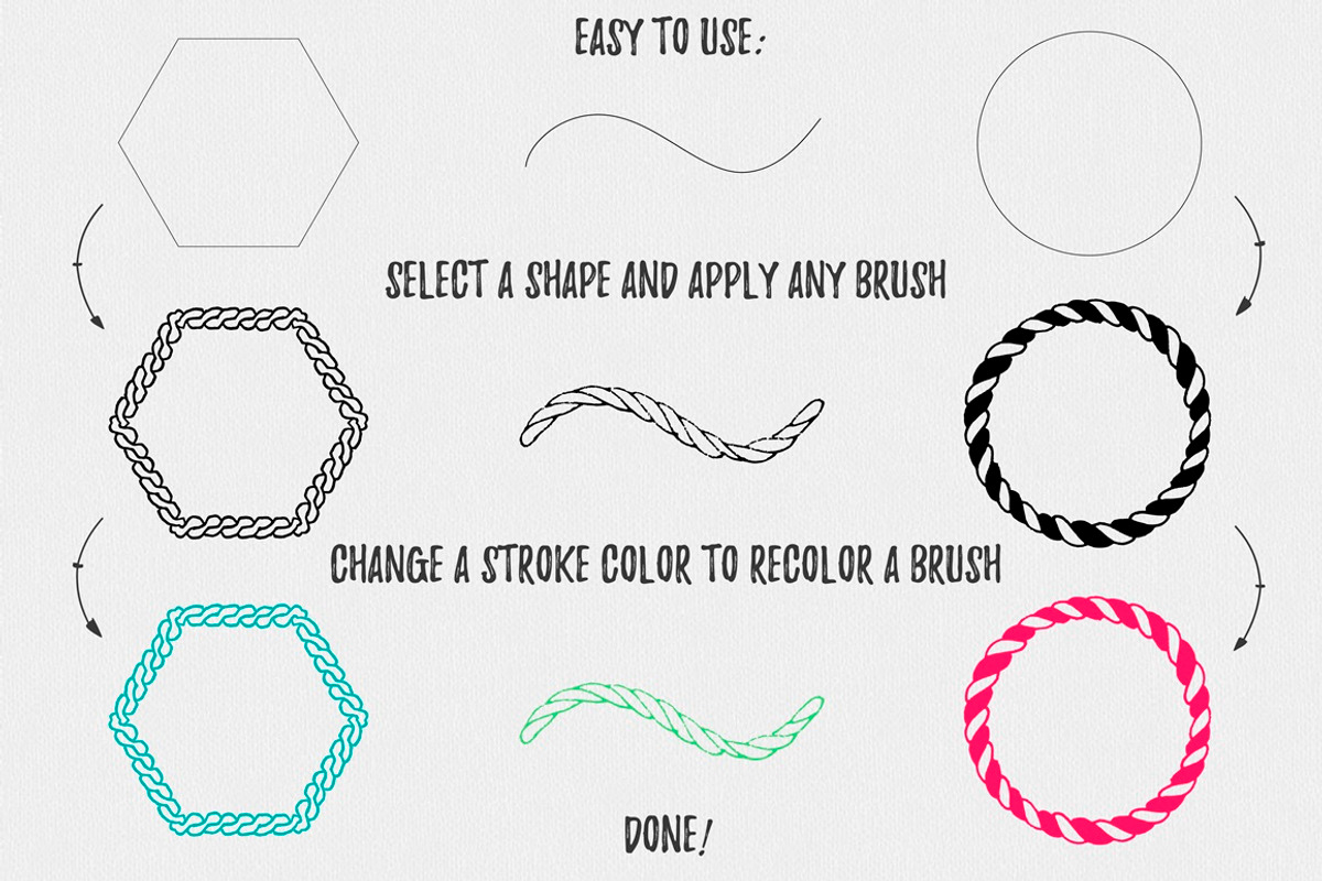 22 Vector Rope Brushes preview 4