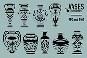 Vases. Graphic clipart + patterns., a Graphic by heyXeni (Thumbnail 3 of 5)