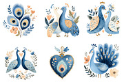 Valentine Damask Peacock Clipart, an Illustration by Designworld (Thumbnail 4 of 6)