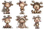 Quirky Christmas Reindeer Clipart, an Illustration by Craft Nest (Thumbnail 9 of 11)