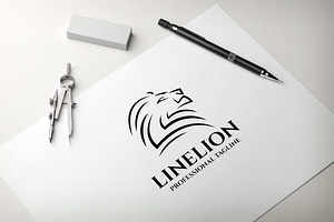 Line Lion Animal Logo