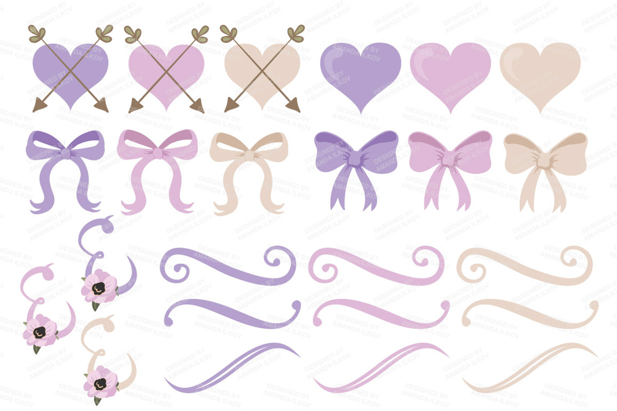 Lavender Bicycle & Flower Vectors, an Illustration by Amanda Ilkov (Photo 5 of 5)