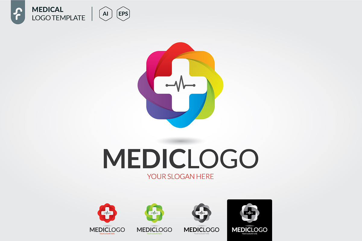Medical logo template, a Branding & Logo Template by ft.studio