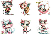Whimsical Summer Cats Clipart, an Illustration by Designking (Thumbnail 4 of 4)