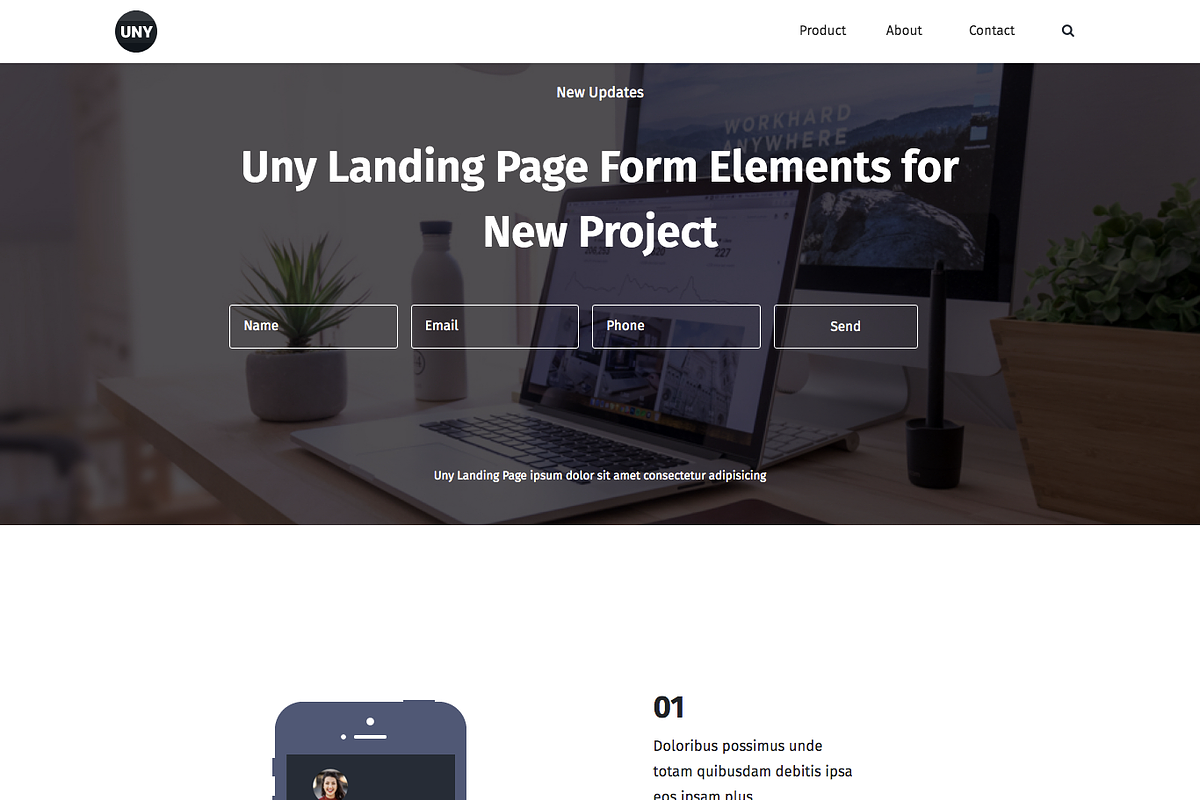 Uny Landing page templates - 6 in 1, a Landing Page Template by emagweb (Photo 5 of 7)