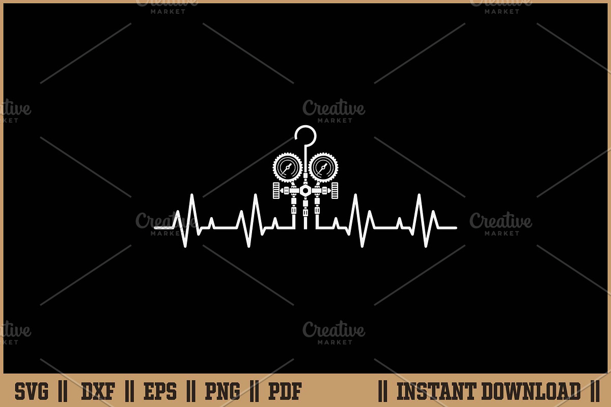 EKG Line Heartbeat HVAC Technician, a Healthcare Illustration by Handy Arts Studio (Photo 1 of 3)